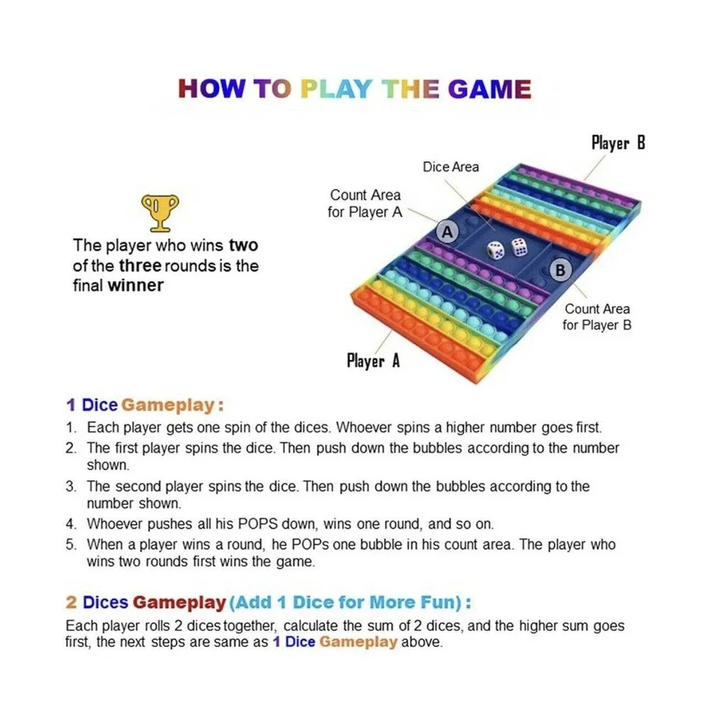 BOGO - Top Trenz XXL Jumbo OMG Pop Fidgety Game Board Great for Travel